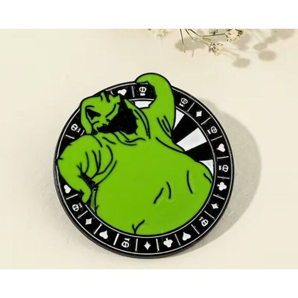 NIGHTMARE BEFORE XMAS Ooogie Boogie Enamel Lapel Pin NEW - Picture 1 of 3